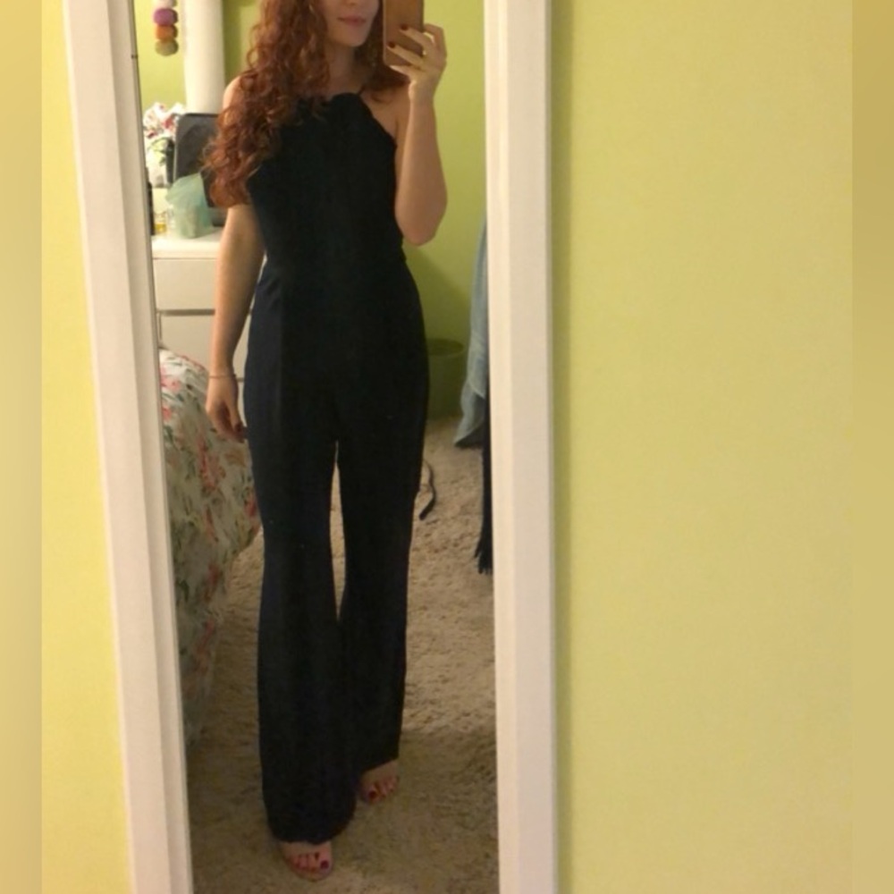 Adelyn Rae High Neck Navy Blue Jumpsuit